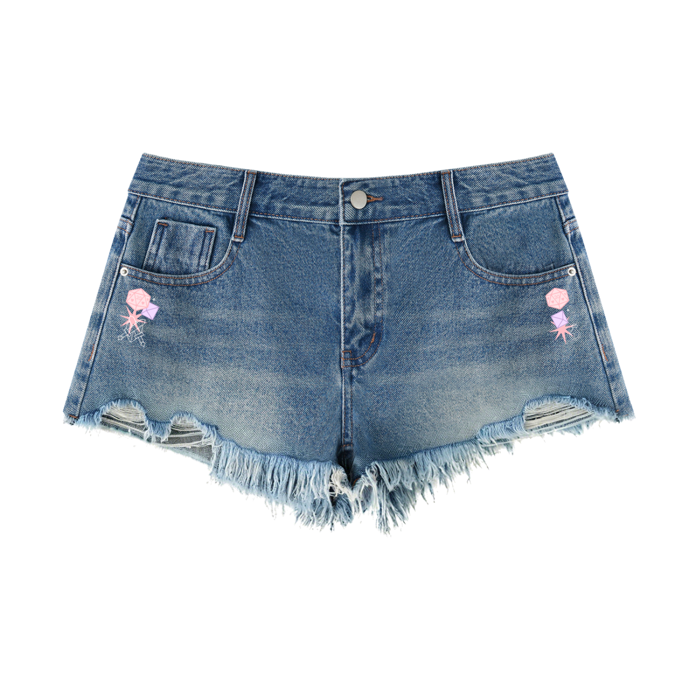 Roll for Initiative Women’s Vintage Wash Denim Shorts | Fantasy Tabletop RPG Jean Shorts | Gamer Girl Summer Shorts
