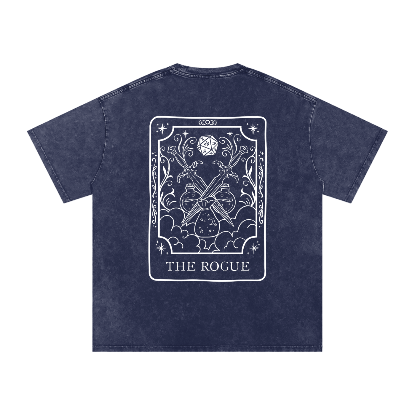 Rogue Tarot Card Snow Wash Cotton Shirt | TTRPG Character Class Tee