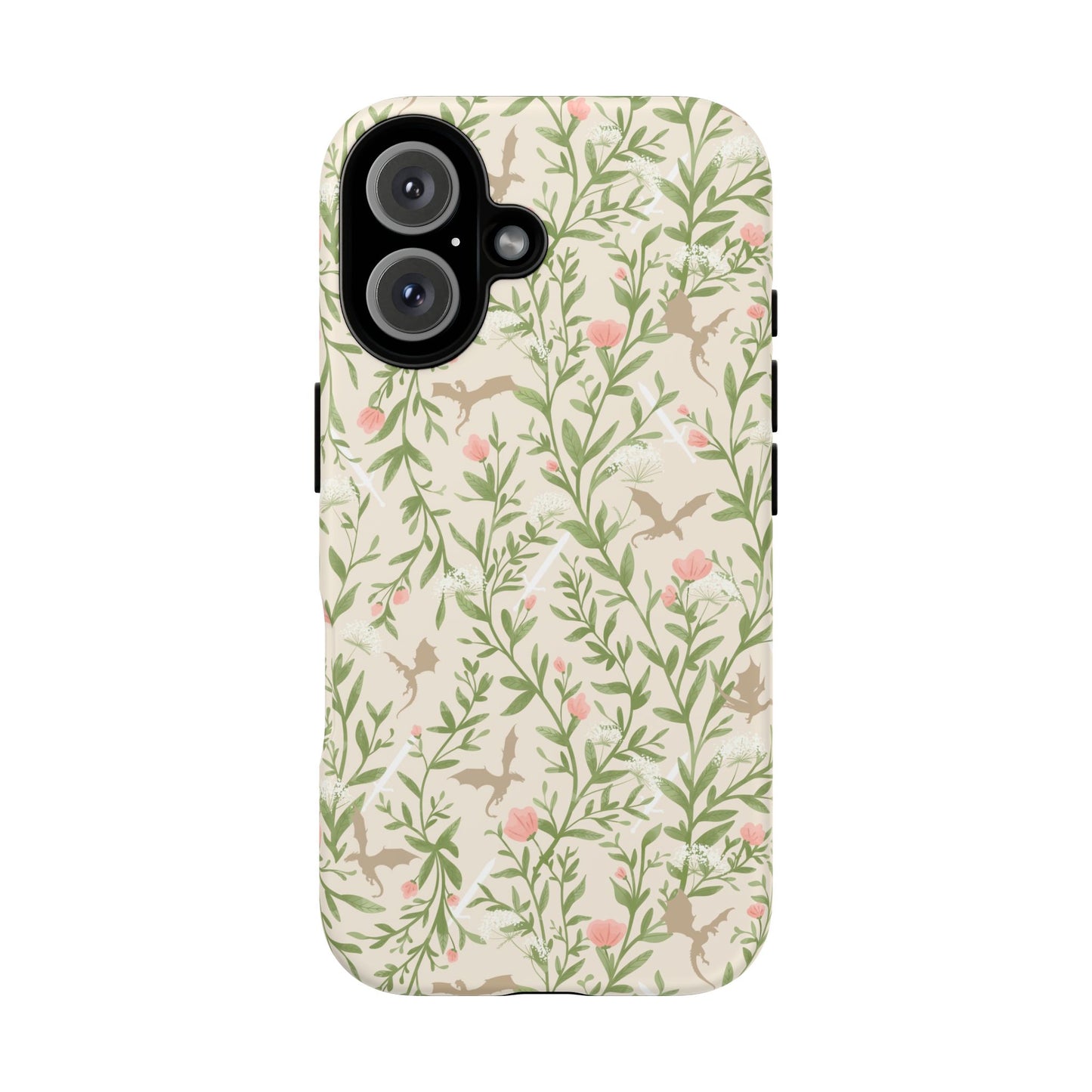 Fantasy Floral Dragons Tough Cases, Romantasy Reader Gift, Bookish Merch