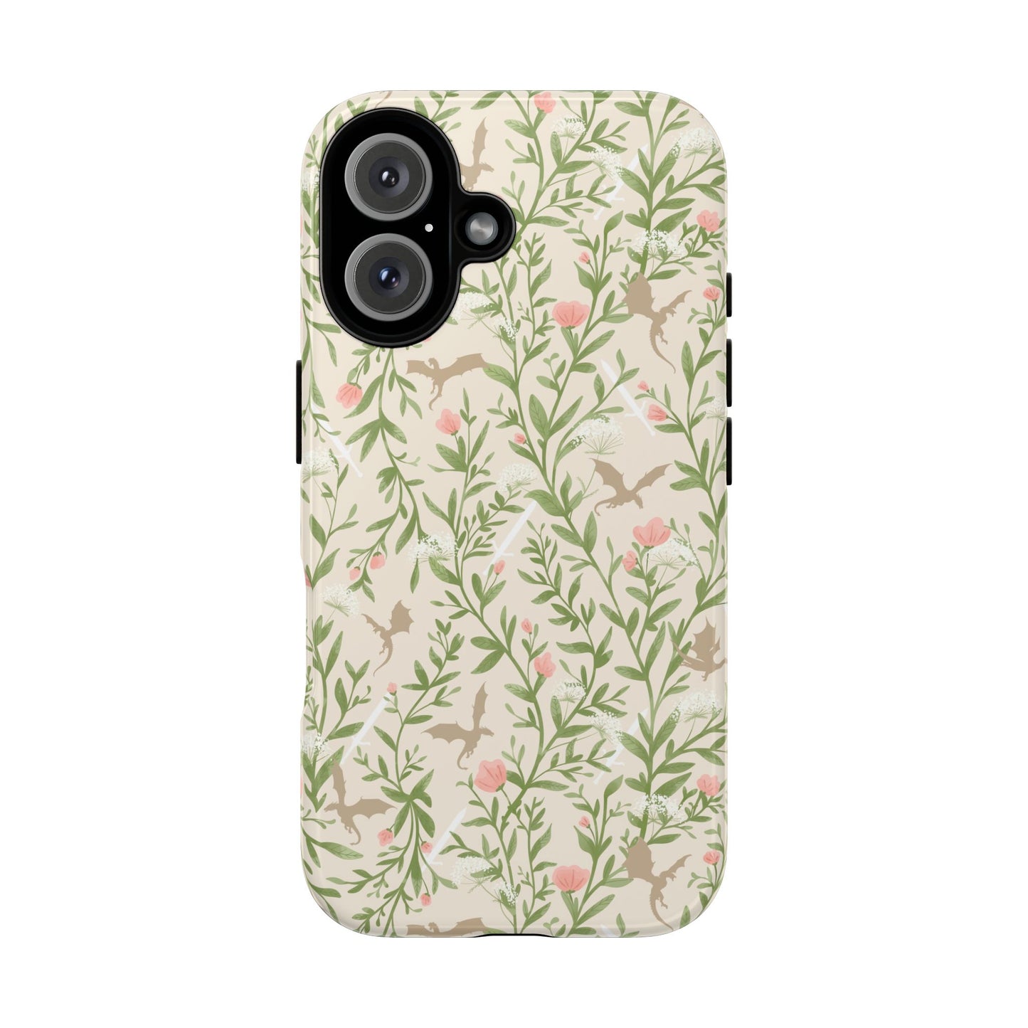 Fantasy Floral Dragons Tough Cases, Romantasy Reader Gift, Bookish Merch