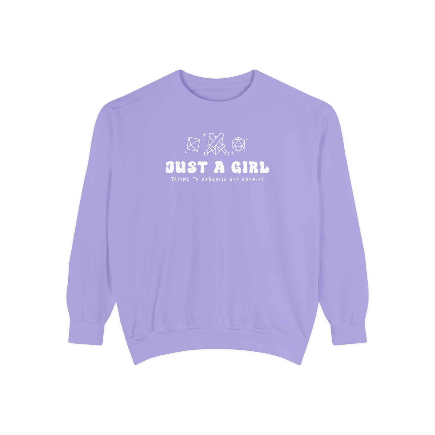 2-Sided Just A Girl Gamer Sweatshirt — Comfort Colors