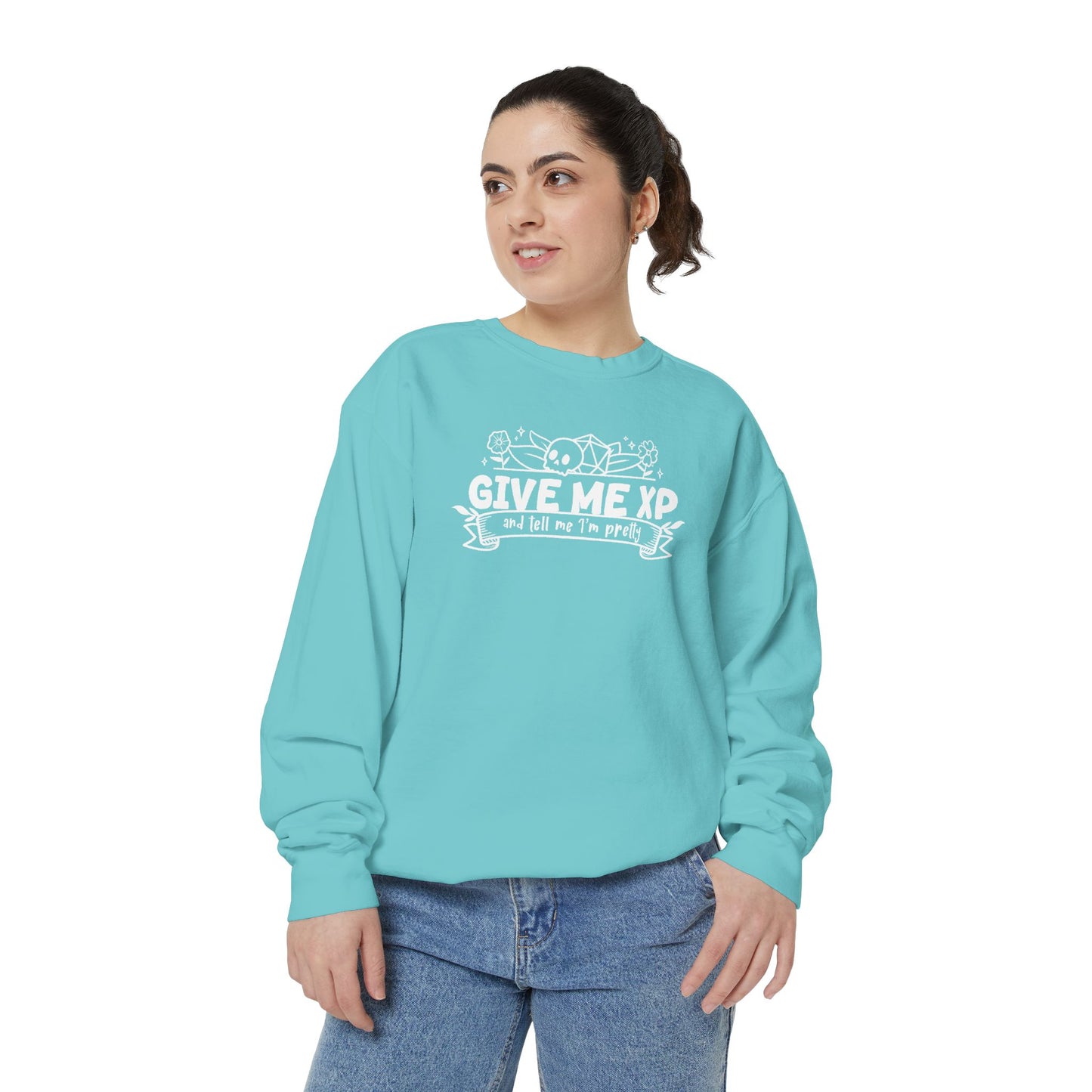 Give Me XP DTG Printed Sweatshirt - Comfort Colors