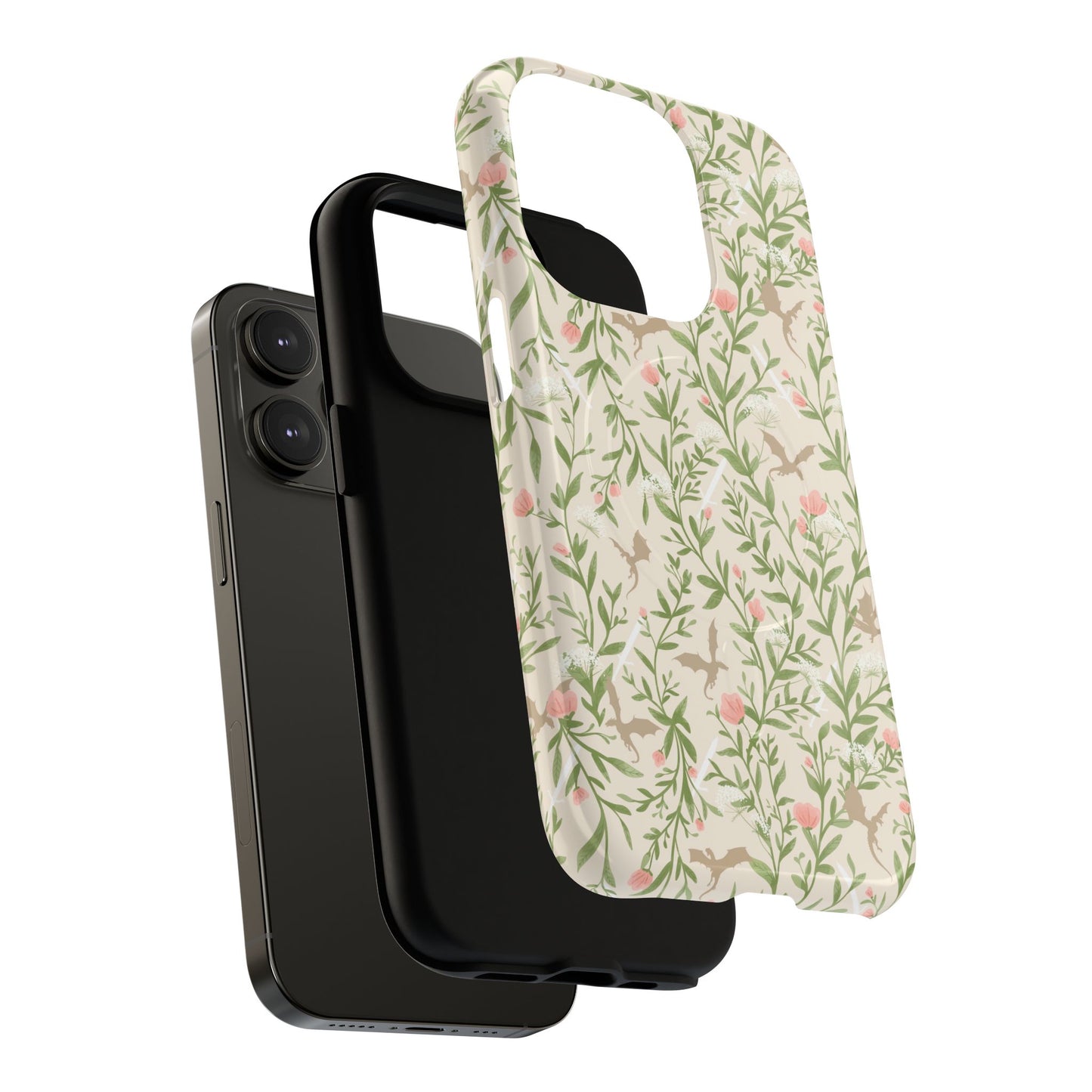 Floral Fantasy Dragons Tough Cases - MAGNETIC - Romantasy Reader Gift, Bookish Merch