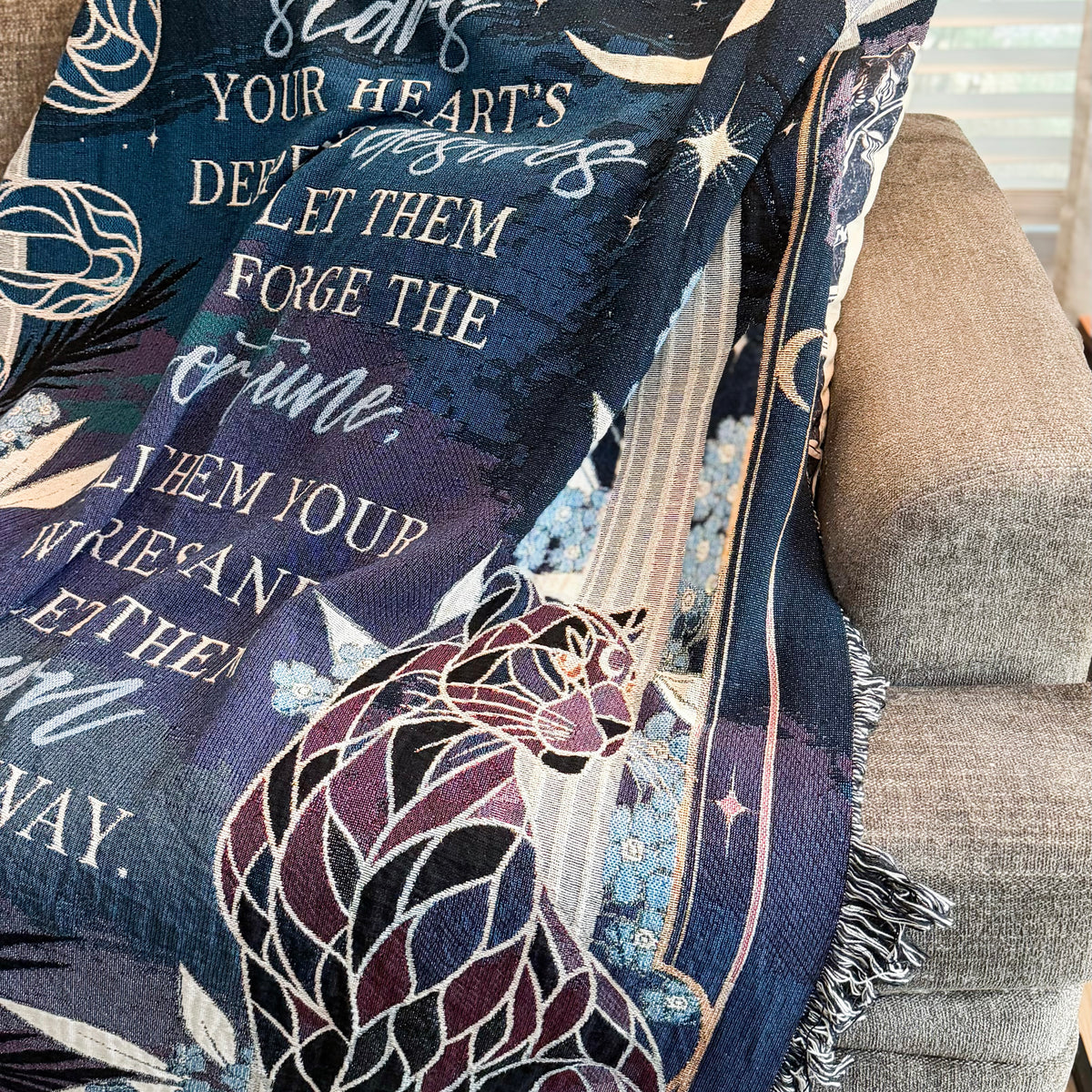 Tell The Stars Woven Blanket | Officially Licensed Fatesworn Saga Throw | Scars Beneath a Serpent's Scales Merch