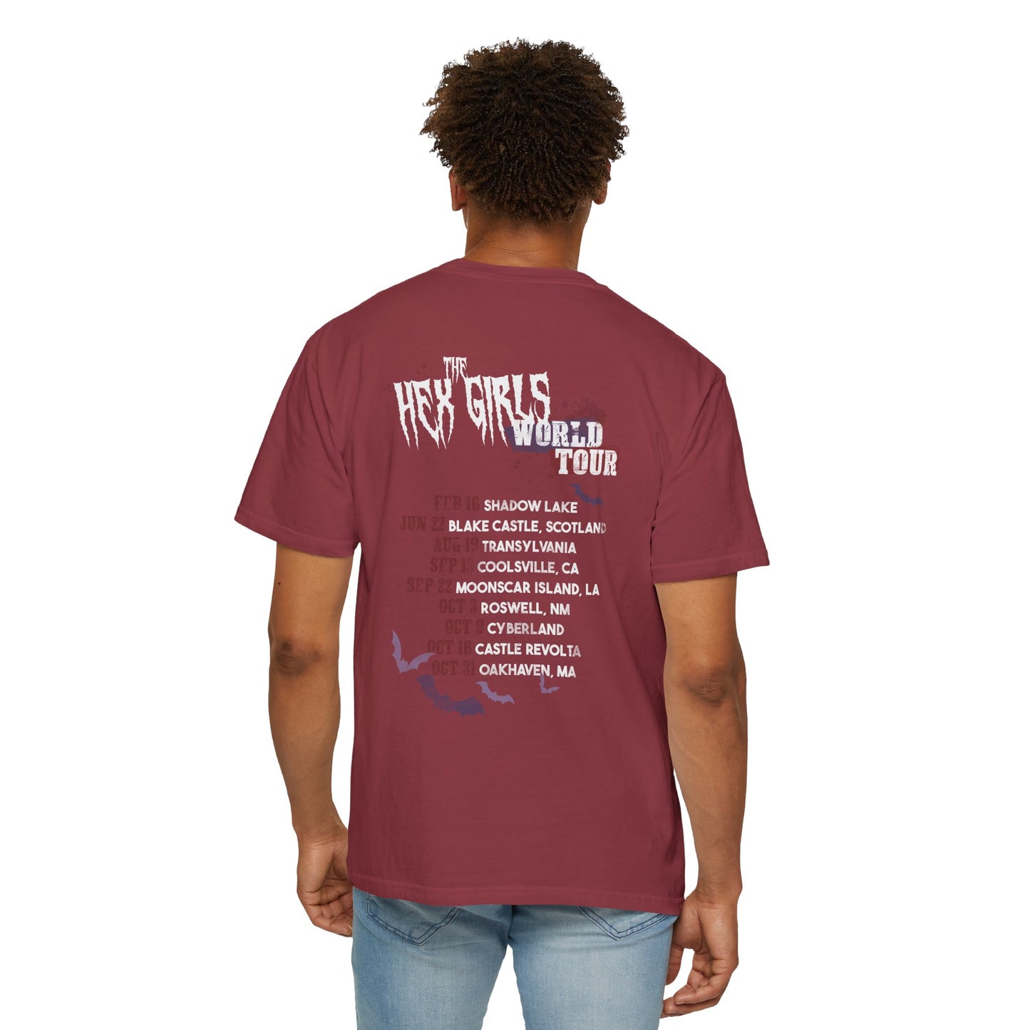 2-Sided Witch Girl Band T-Shirt, Spooky Season Graphic Tee