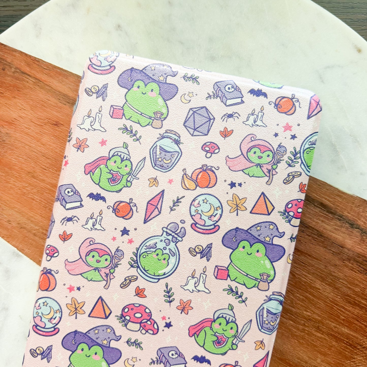 Fantasy TTRPG Frogs Kindle Case | Clear Back With Hand Strap | 6” Kindle Case