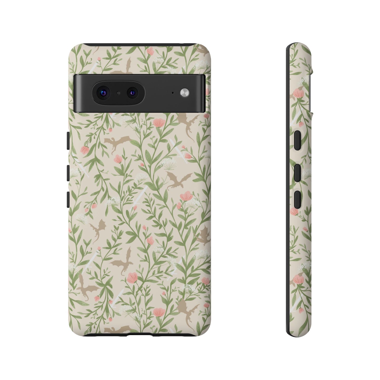 Fantasy Floral Dragons Tough Cases, Romantasy Reader Gift, Bookish Merch
