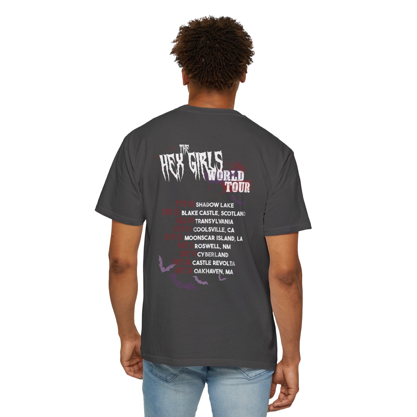 2-Sided Witch Girl Band T-Shirt, Spooky Season Graphic Tee