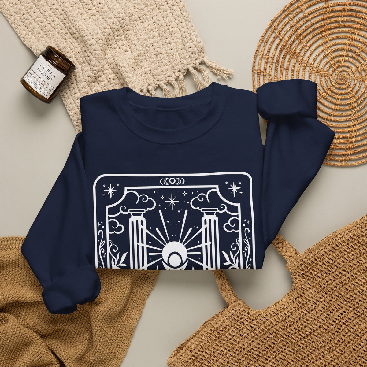 Cleric Tarot Card Gildan Sweatshirt Shirt | TTRPG Character Class Crewneck