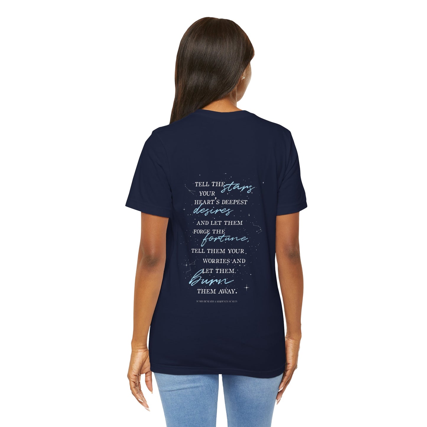 Tell the Stars Bella+Canvas Tee | Officially Licensed Scars Beneath A Serpent’s Scales Nicole Platania Fantasy Romance Shirt