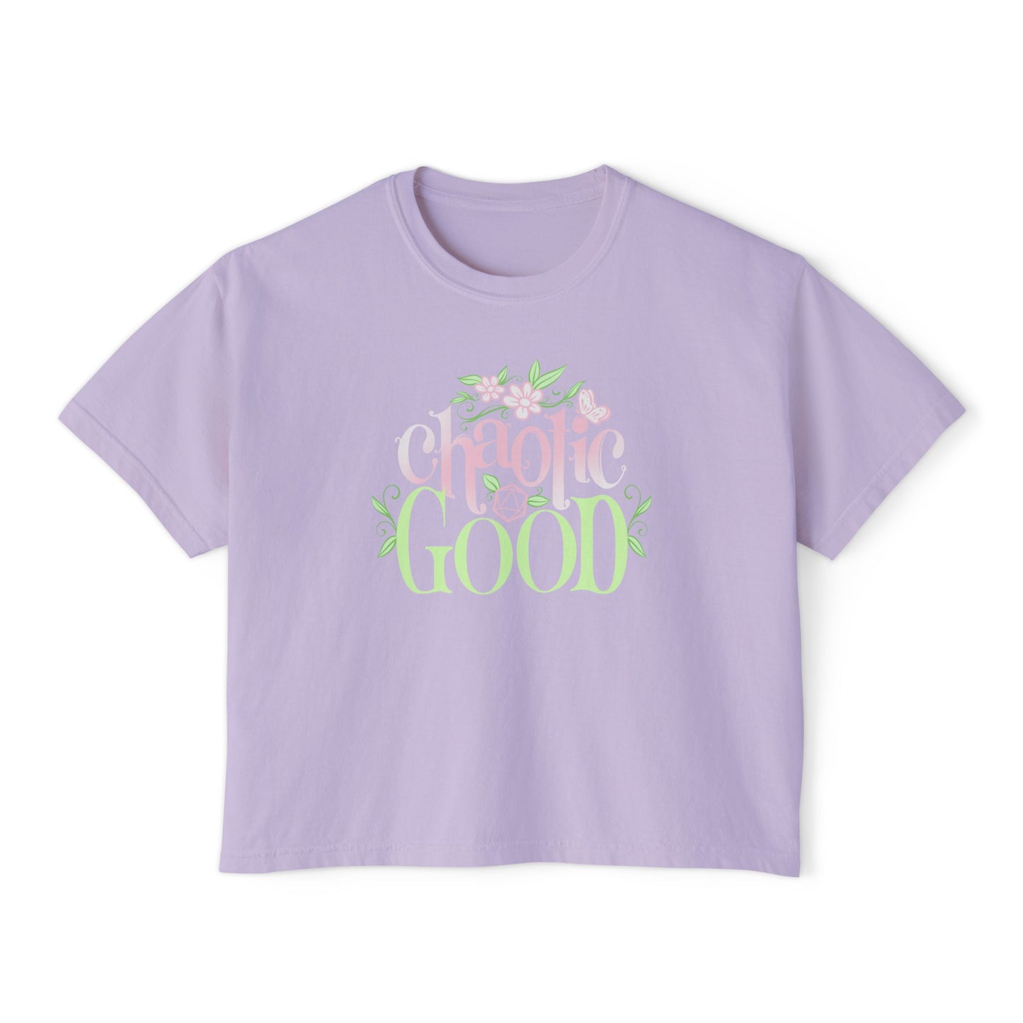 Chaotic Good Crop Tee – DnD Shirt | Boxy Cropped TTRPG Gamer Tee Aesthetic
