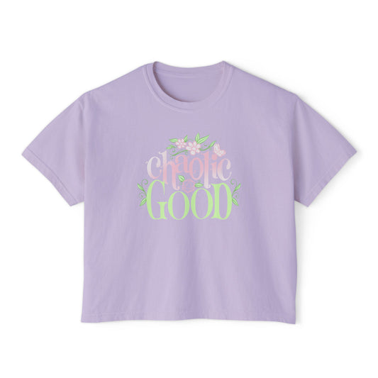 Chaotic Good Crop Tee – DnD Shirt | Boxy Cropped TTRPG Gamer Tee Aesthetic
