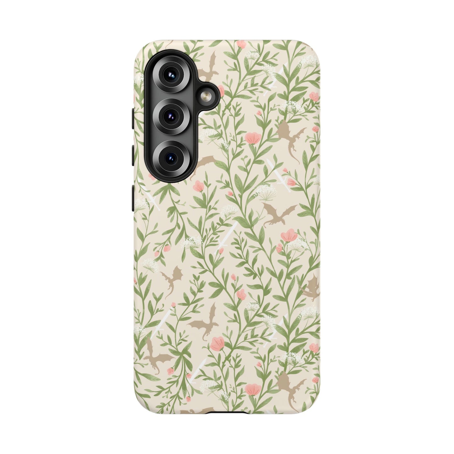 Fantasy Floral Dragons Tough Cases, Romantasy Reader Gift, Bookish Merch