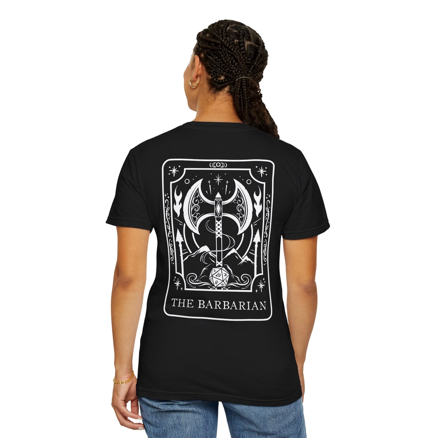 Barbarian Tarot Card Comfort Colors Shirt | TTRPG Character Class Tee