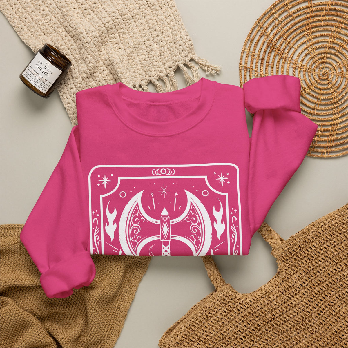 Barbarian Tarot Card Gildan Sweatshirt Shirt | TTRPG Character Class Crewneck
