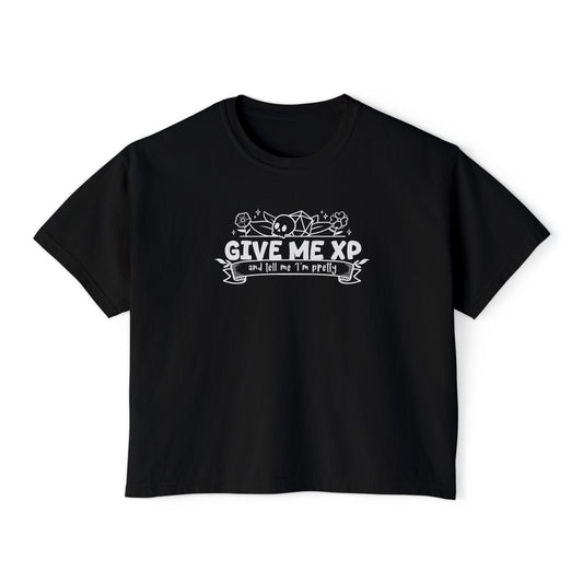 Give Me XP and Tell Me I’m Pretty Boxy Tee | Ttrpg Gamer Shirt | Roleplay Gaming Gift | D20 Merch