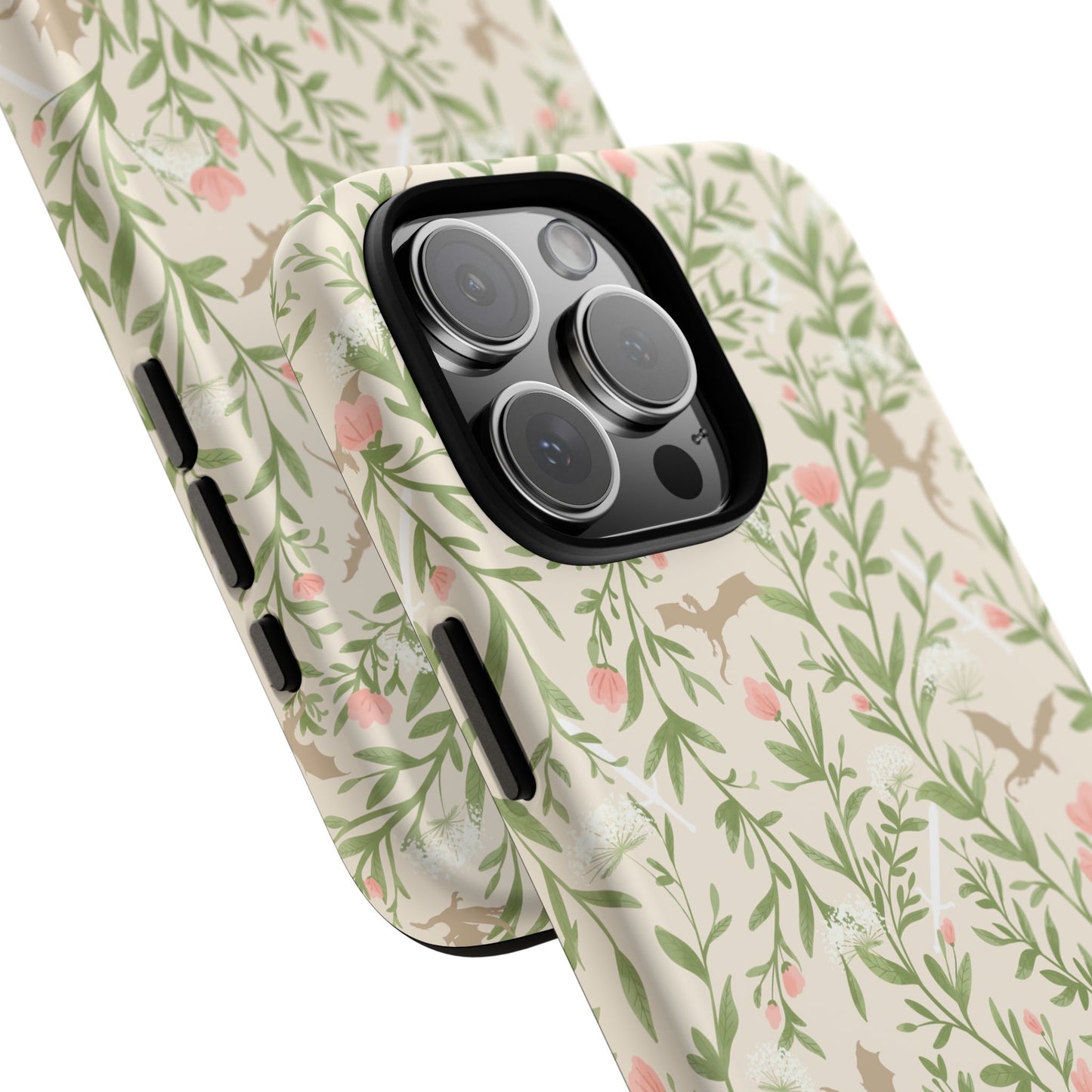 Fantasy Floral Dragons Tough Cases, Romantasy Reader Gift, Bookish Merch