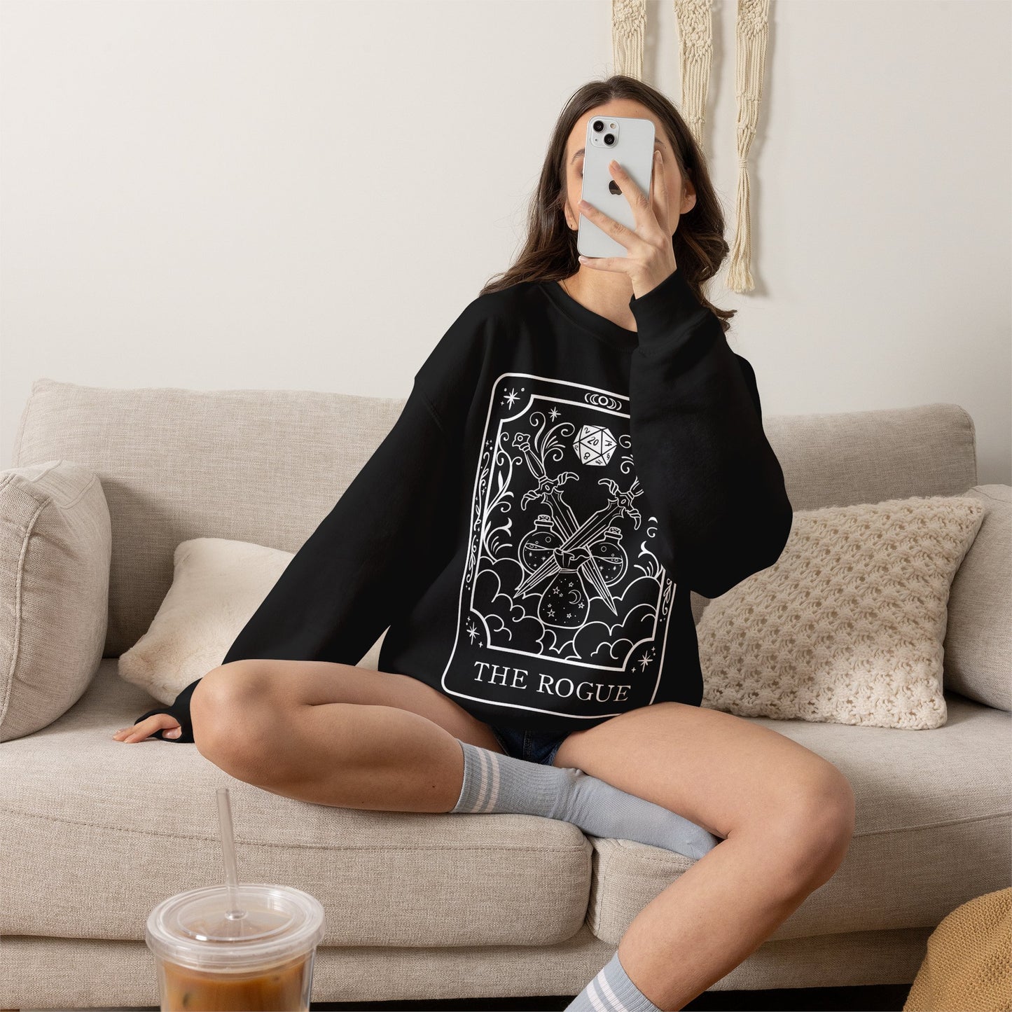 Rogue Tarot Card Gildan Sweatshirt Shirt | TTRPG Character Class Crewneck