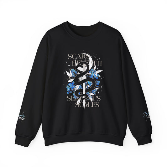 Scars Beneath a Serpent’s Scales 2-Sided Sweatshirt | Officially Licensed Scars Beneath a Serpent’s Scales Crewneck with Sleeve Details