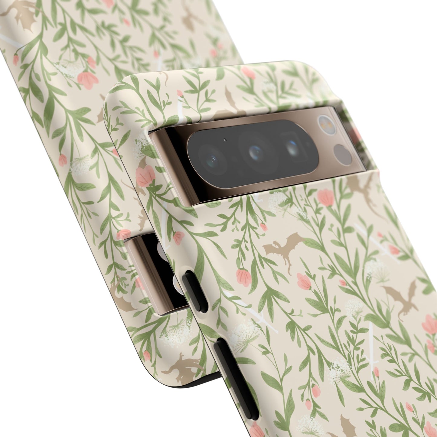 Fantasy Floral Dragons Tough Cases, Romantasy Reader Gift, Bookish Merch