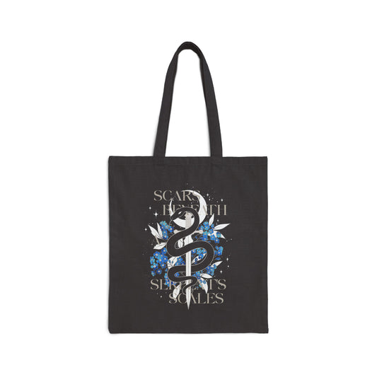 Scars Beneath a Serpent’s Scales Double-Sided Canvas Tote Bag | Goodnight Huntress, Goodnight Reckless Officially Licensed Nicole Platania Book Tote