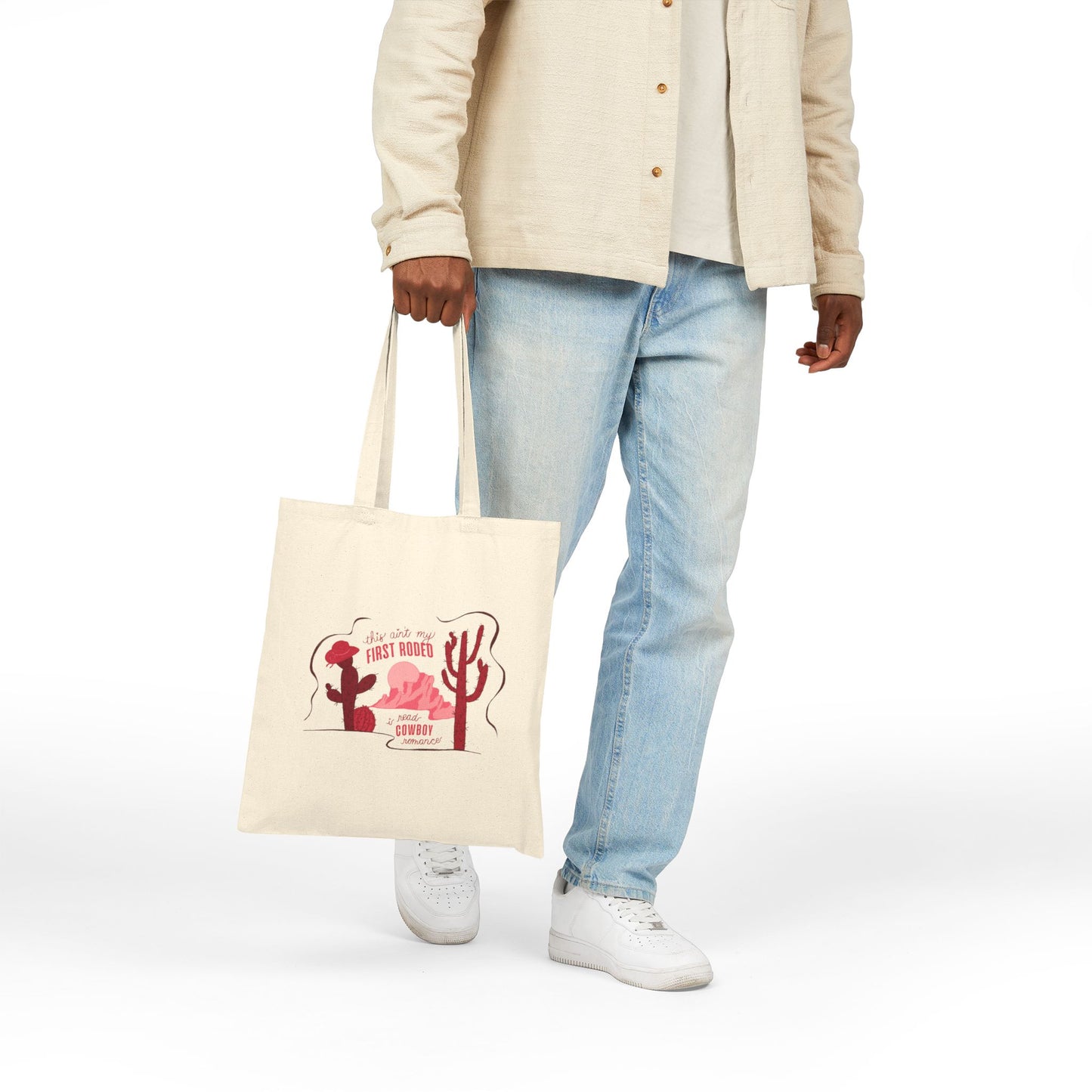 This Ain’t My First Rodeo Cotton Canvas Tote Bag | Cowboy Romance Book Tote
