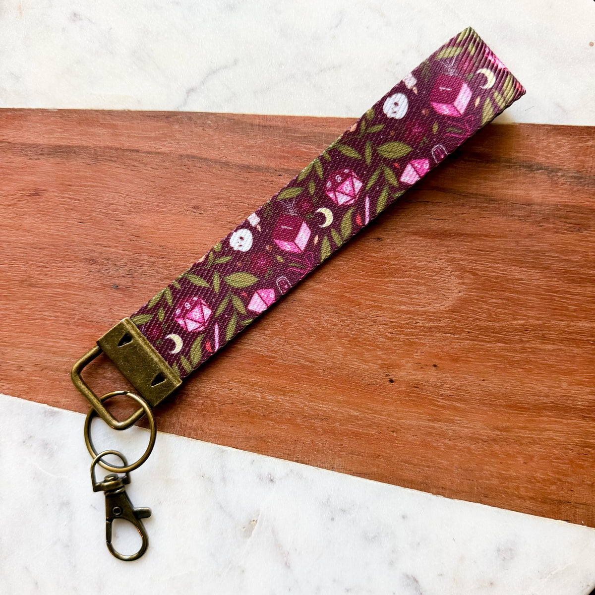 Autumn Dice TTRPG Canvas Wrist Lanyard