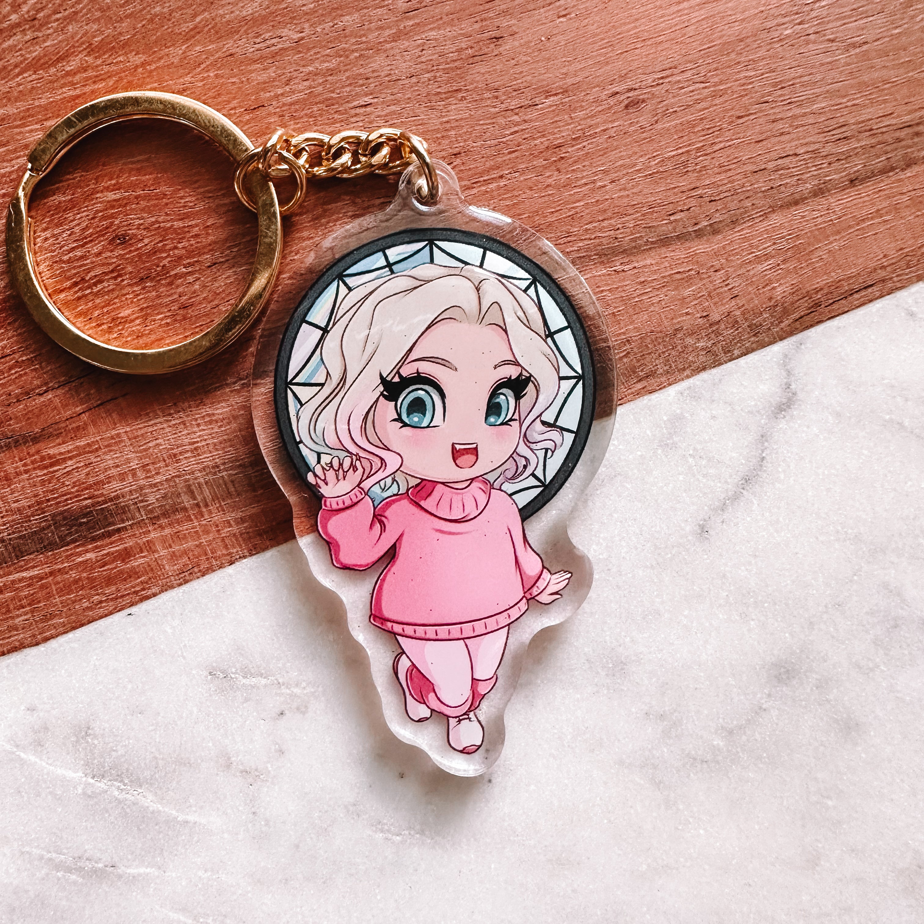 Pink Werewolf Girl Keychain – Nerd Girl Co