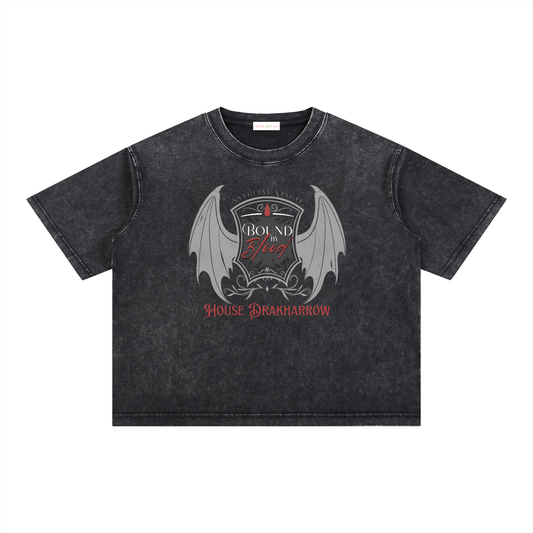 House Drakharrow Mineral Oversized Mineral Wash Tee | Briar Boleyn | Officially Licensed Bloodwing Academy Merch
