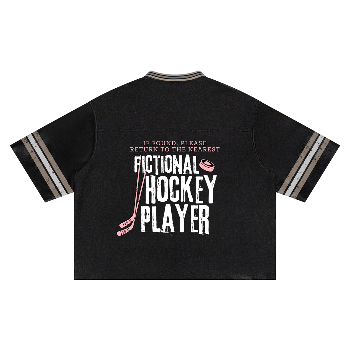 Hockey Romance Reader Boxy Striped Jersey | Fictional Hockey Player Book Boyfriend