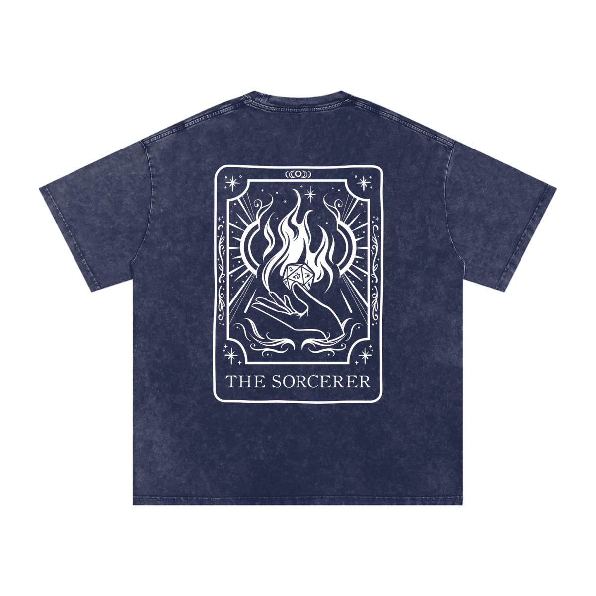 Sorcerer Tarot Card Snow Wash Cotton Shirt | TTRPG Character Class Tee