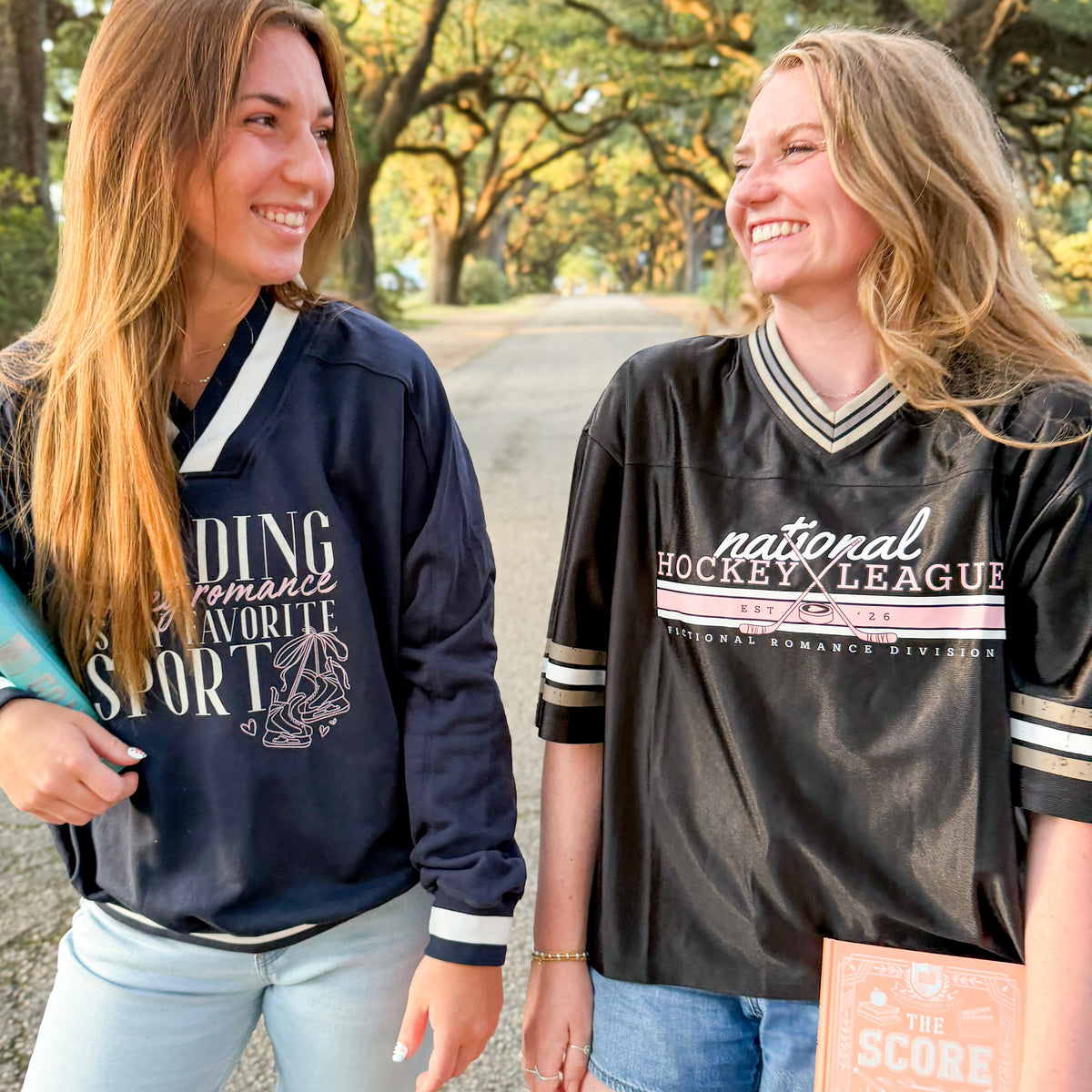 Hockey Romance Reader Boxy Striped Jersey | Fictional Hockey Player Book Boyfriend