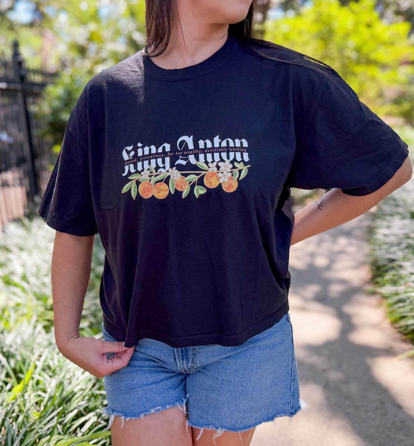King Anton Boxy Crop Tee – Officially Licensed A Dance of Lies Romantasy Book Boyfriend Shirt | Fantasy Reader Bookish Gift