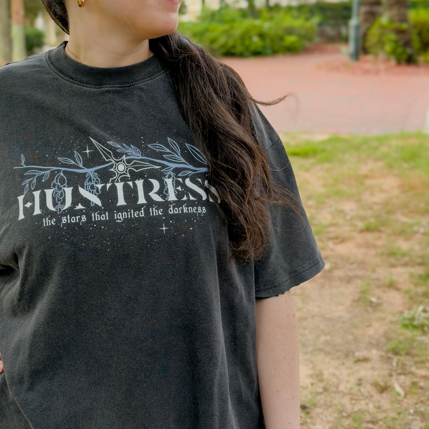 Huntress Vintage Wash Boxy Distressed Hem T-Shirt | Scars Beneath a Serpent’s Scales Officially Licensed Nicole Platania Apparel
