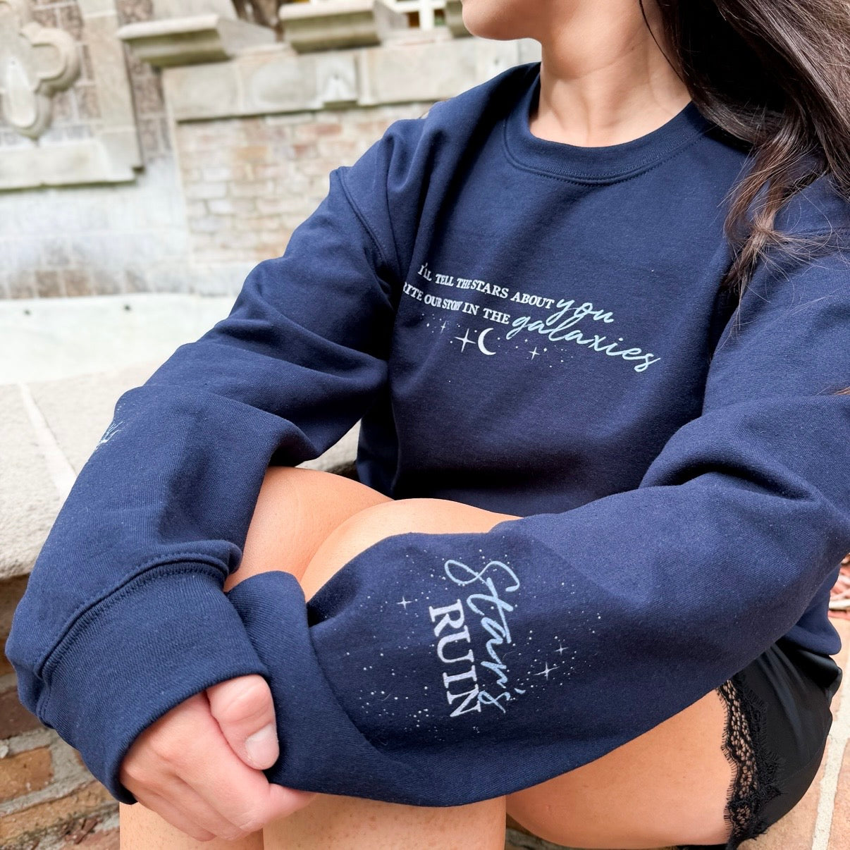 Tell the Stars Sweatshirt | Officially Licensed Scars Beneath a Serpent’s Scales Crewneck with Sleeve Details