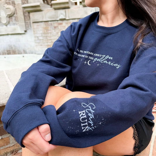 Tell the Stars Sweatshirt | Officially Licensed Scars Beneath a Serpent’s Scales Crewneck with Sleeve Details
