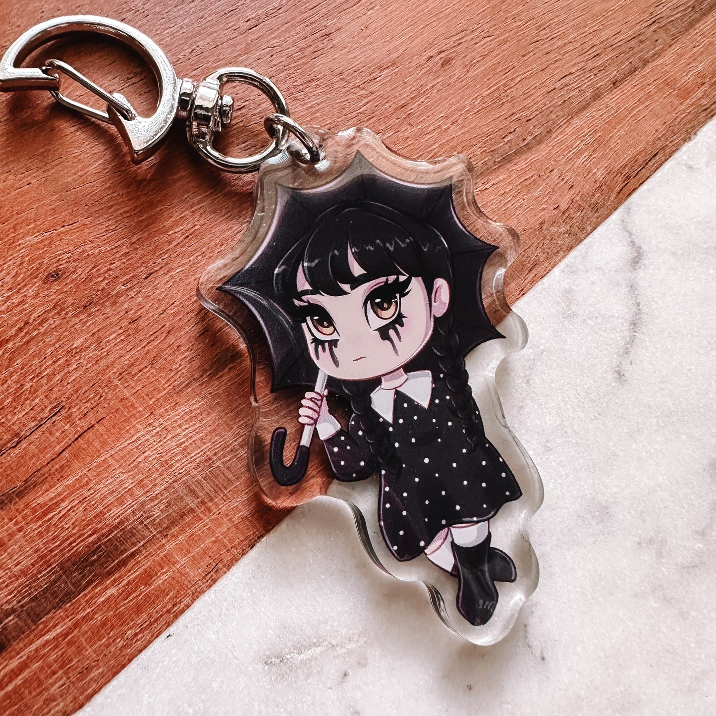 Cute Goth Girl Keychain