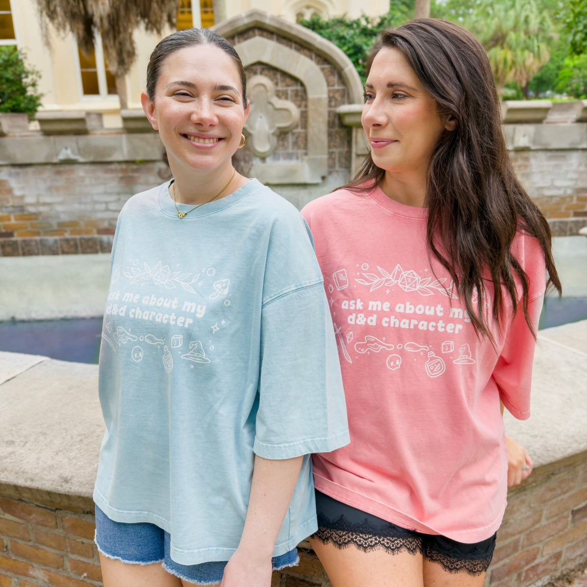 Ask Me About My D&D Character Mineral Wash Boxy Tee | Oversized TTRPG Graphic T-Shirt