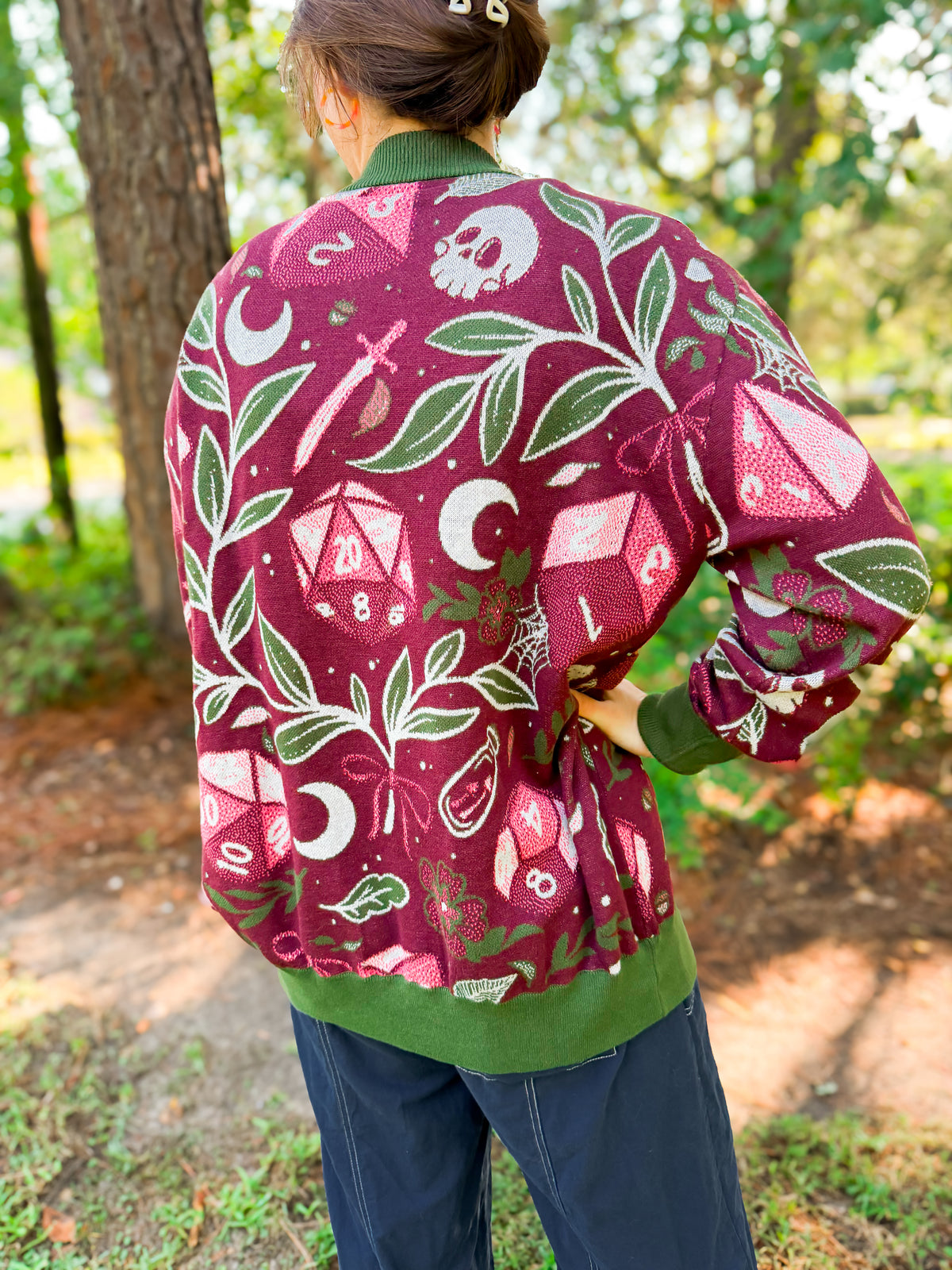 Autumn Dice Knit Cardigan PREORDER | TTRPG Button Up Sweater