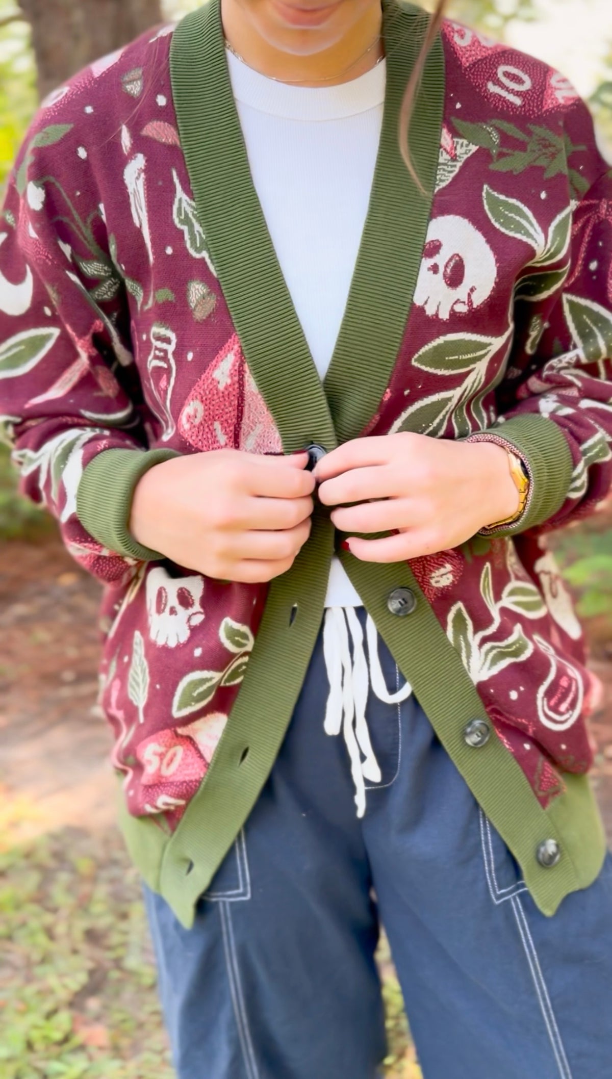 Autumn Dice Knit Cardigan PREORDER | TTRPG Button Up Sweater