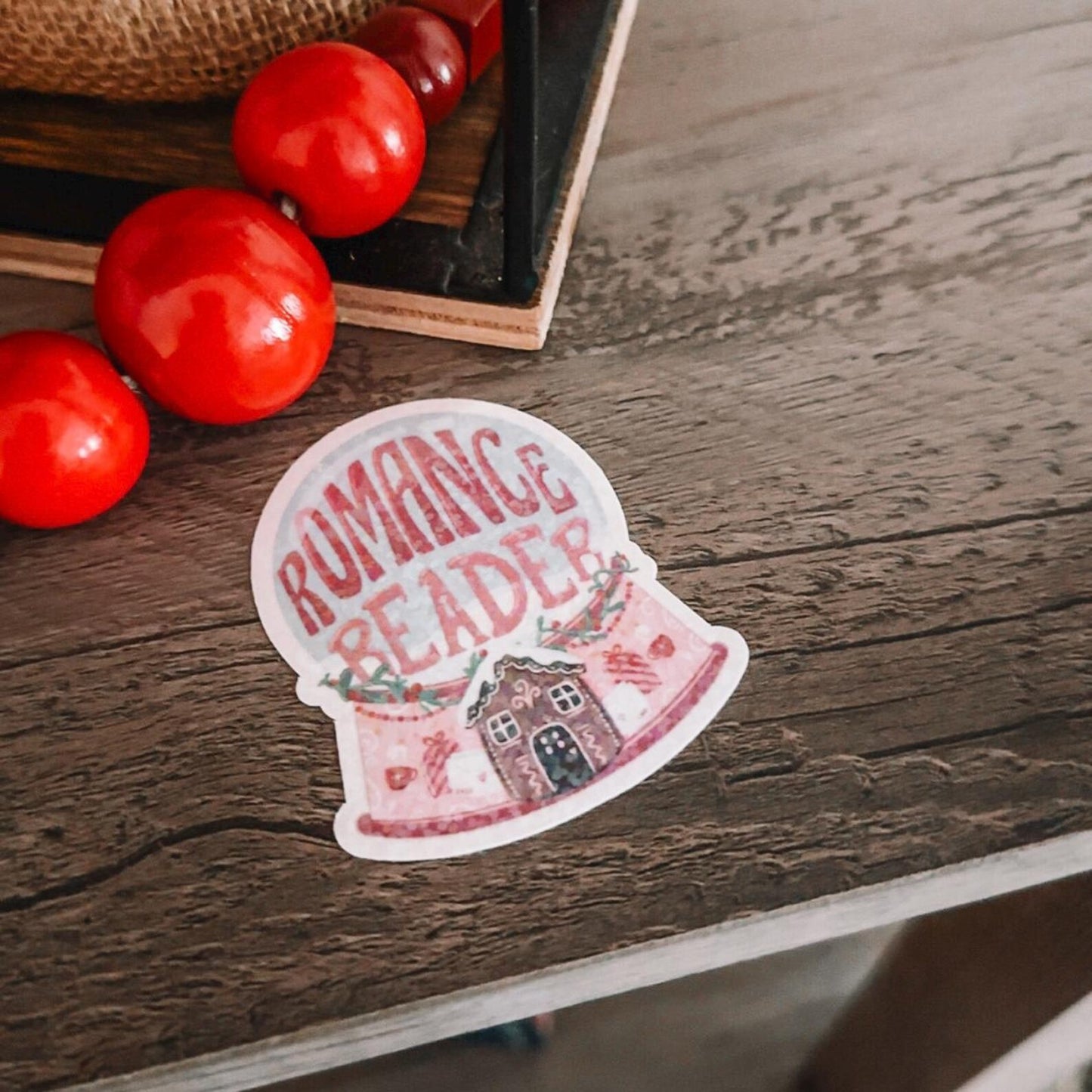 Romance Reader Snowglobe Sticker