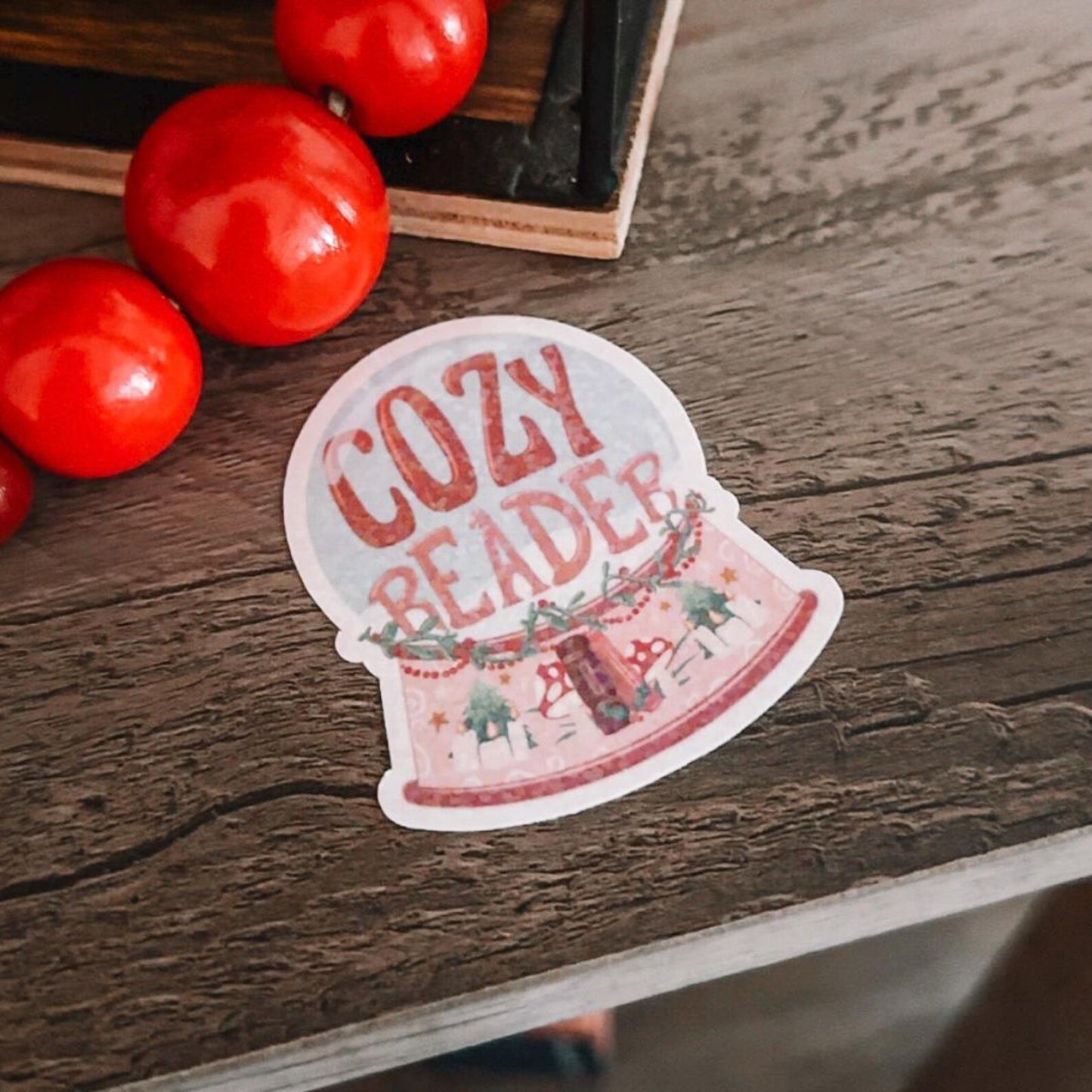 Cozy Reader Snowglobe Sticker