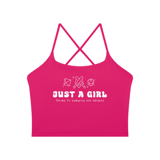 Just a Girl Trying to Vanquish Her Enemies Yoga Tank Top | Fantasy Tabletop RPG Activewear | Gamer Girl Crop Tank