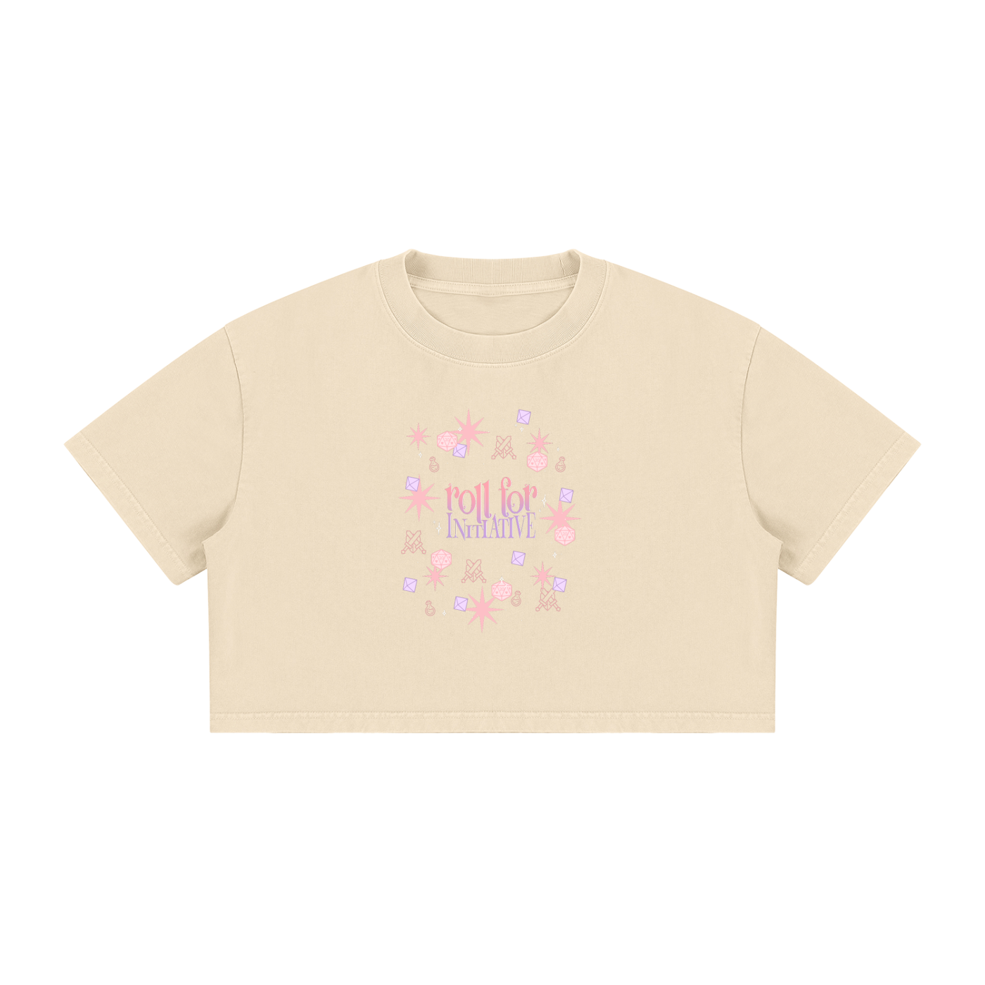Roll for Initiative Women’s Cropped Tee | Cute D20 RPG Crop Top | Fantasy Gamer Shirt