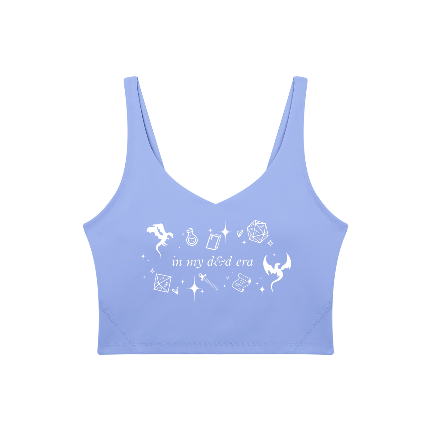In My DnD Era Women’s Yoga Sports Bra | Tabletop Gamer Activewear | Fantasy Workout Crop Top