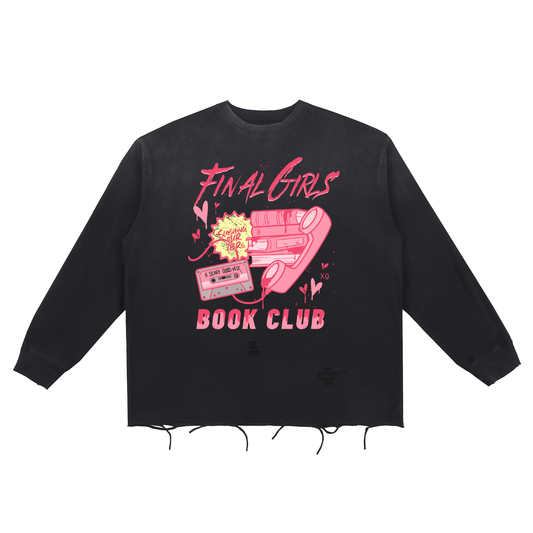 Final Girls Book Club Snow Wash Raw Edge Cotton T-Shirt