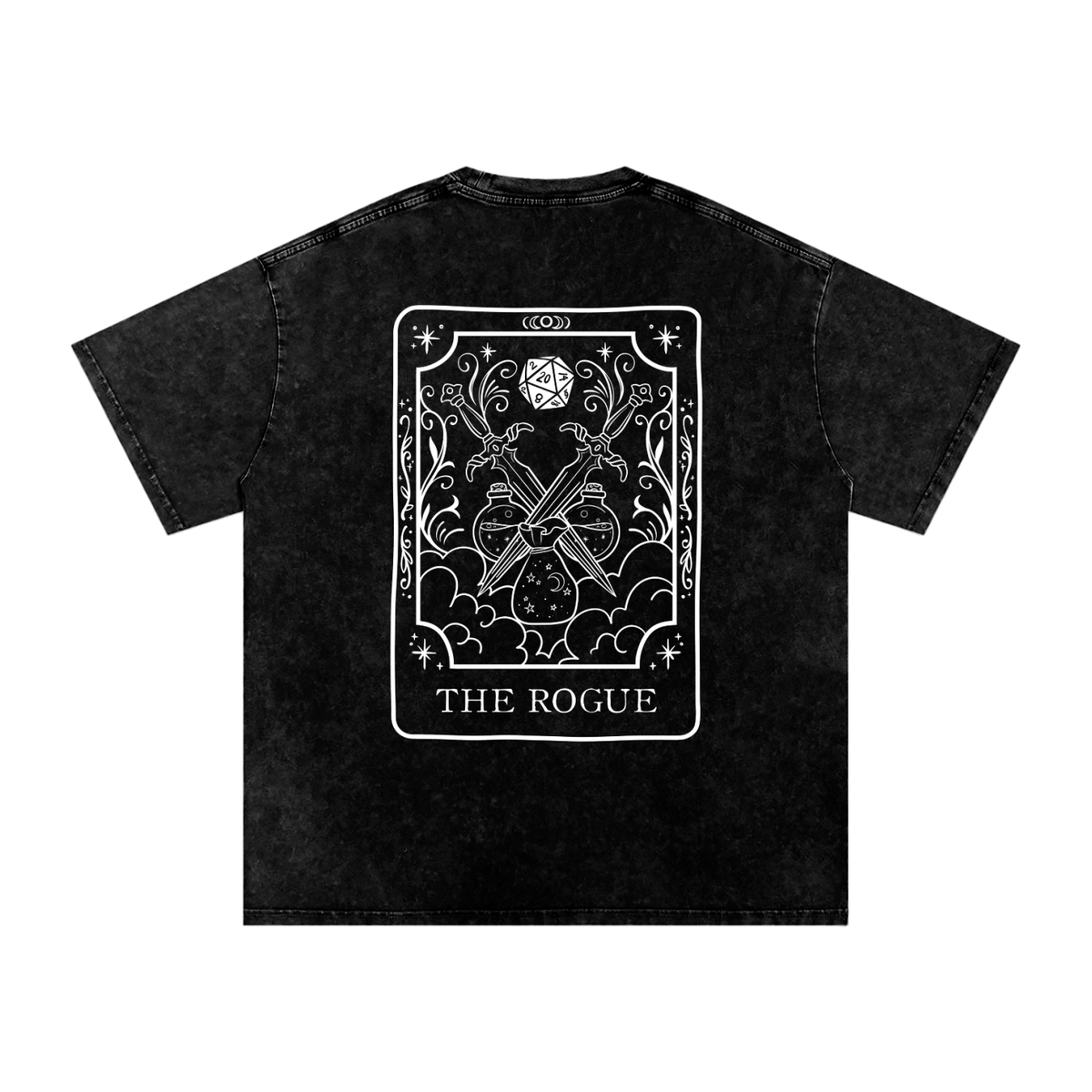 Rogue Tarot Card Snow Wash Cotton Shirt | TTRPG Character Class Tee
