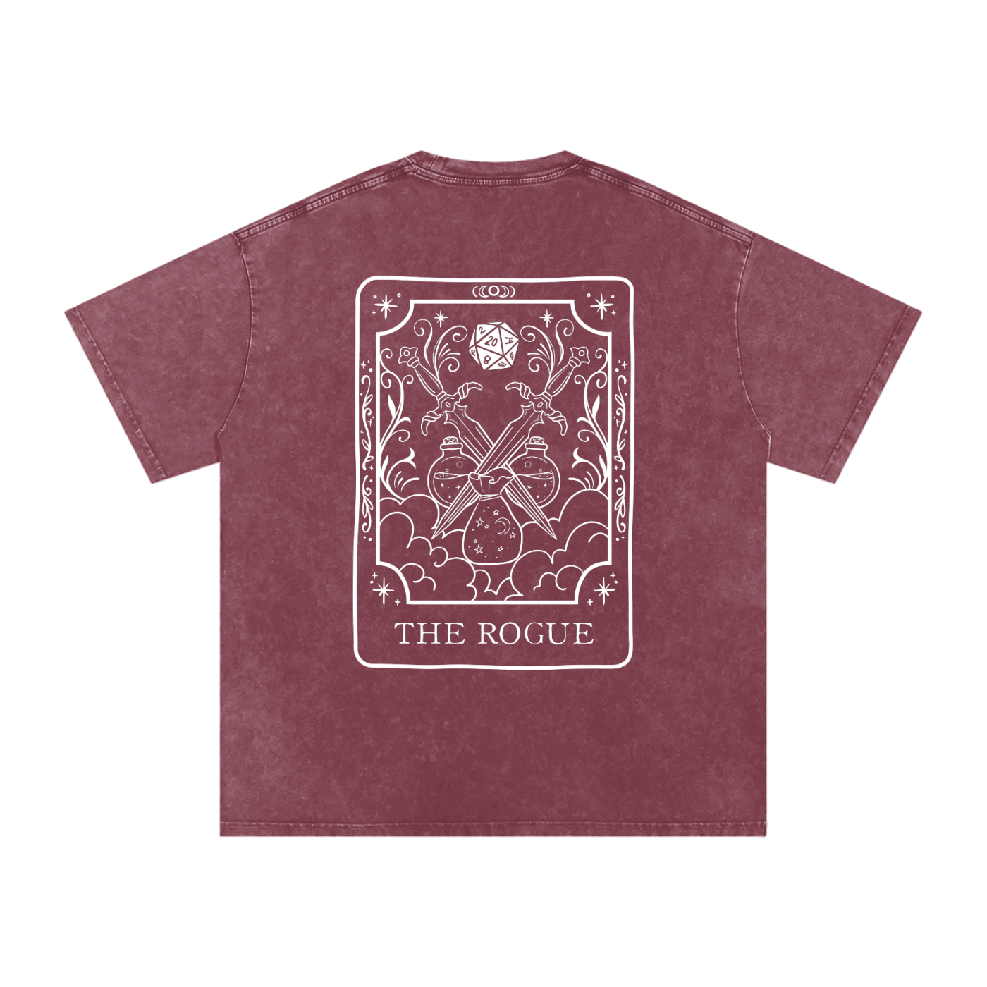 Rogue Tarot Card Snow Wash Cotton Shirt | TTRPG Character Class Tee