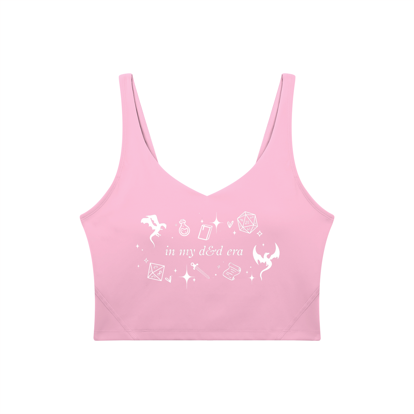 In My DnD Era Women’s Yoga Sports Bra | Tabletop Gamer Activewear | Fantasy Workout Crop Top