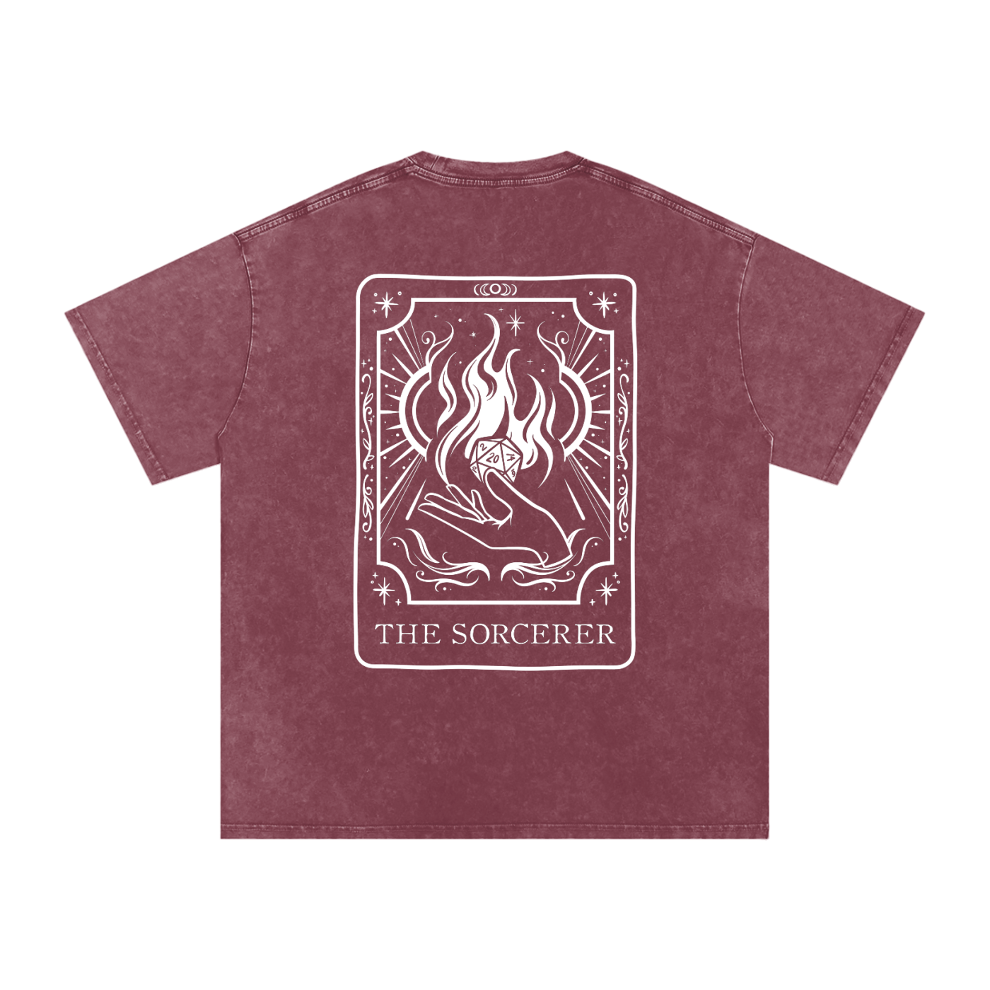 Sorcerer Tarot Card Snow Wash Cotton Shirt | TTRPG Character Class Tee